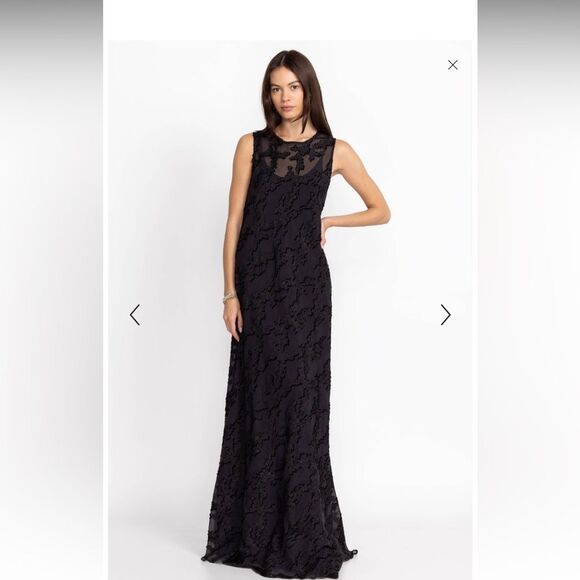 Johnny Was dress FLOWER MAXI Dress Jacquard Evening gown Black Size Small NEW - Picture 4 of 4